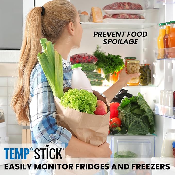 Temp Stick Remote WiFi Temperature & Humidity Sensor, Data Logger. No Subscription. 24/7 Monitor, Unlimited Text, App & Email Alerts. Made in America. Use with Alexa, IFTTT. Monitor Anywhere, Anytime