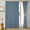 Dusty Blue Pleat Wide Width Drapes 80 x 63 inch Long 2 Panels by KEQIAOSUOCAI