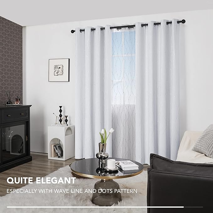 Deconovo Living Room Curtains 95 Inches Long, Thermal Insulated, Room Darkening - Image 6