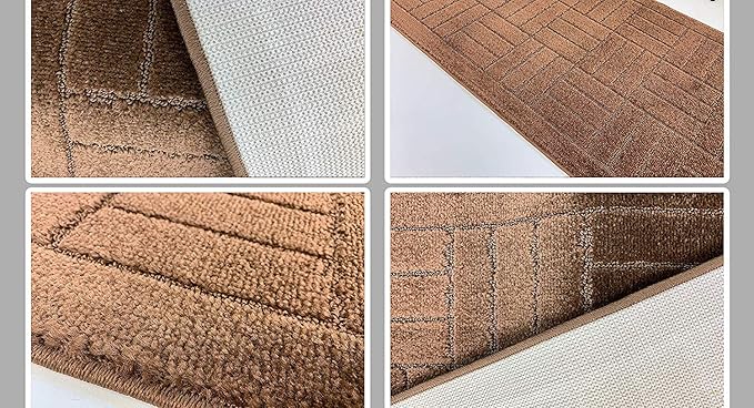 Custom Length Hallway Runner Rug,Slip Resistant,Bricks Brown, 26 Inch X 5 feet, Sold and Priced Per Foot