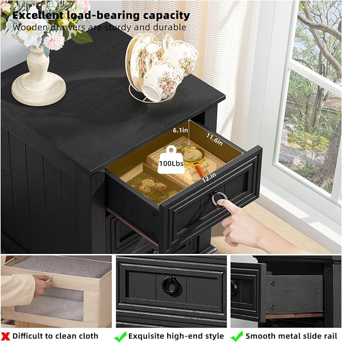 Joaxswe Farmhouse Nightstand - Image 3