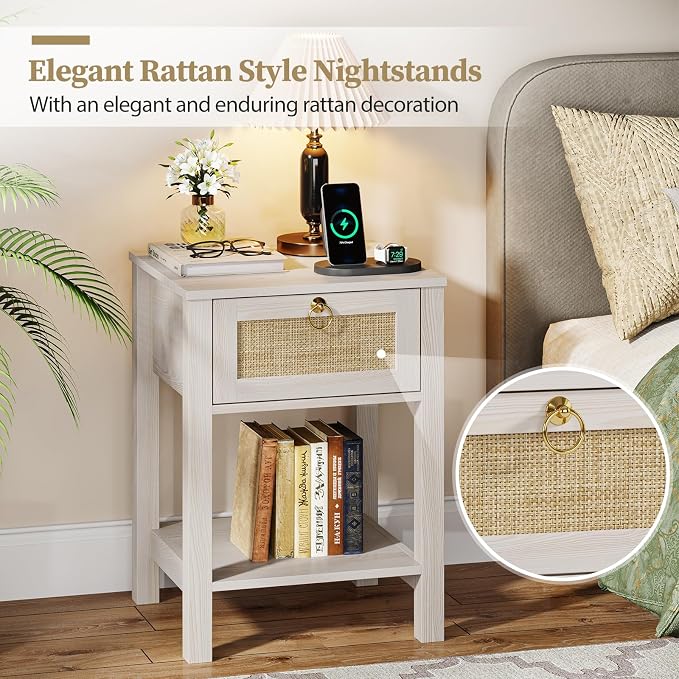 Eclatara Rattan Nightstand Set of 2 - Image 3