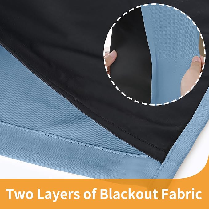 YoungsTex 100% Blackout Curtains 68 Inch Length - Image 6