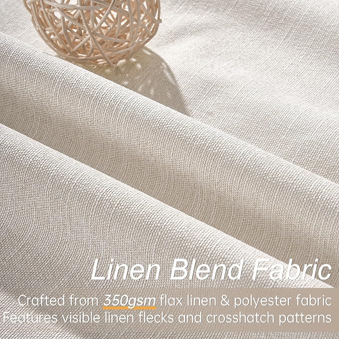 Topfinel 86 Inches Long Linen Blackout Curtains 2 Panels Set - Image 2