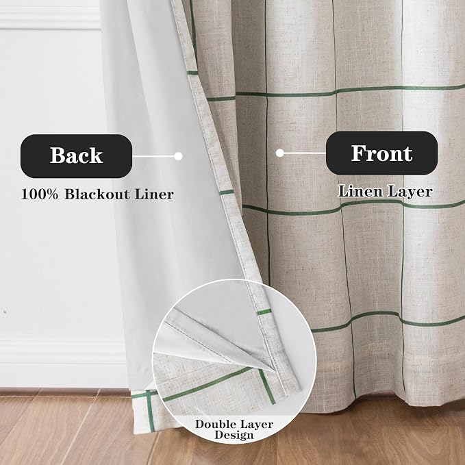 100% Blackout Curtains for Bedroom Room, 2 Thick Layers Thermal Insulated - Image 2