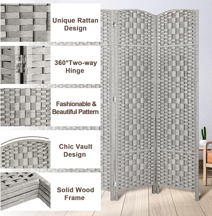 RHF Room Divider Panel, Partition Room Dividers, 4Panel Privacy Screen - Image 4