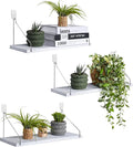 Floating Wall Shelves, Rustic Wood Wall Mounted Shelf Set of 3 | No Drill by MITIME