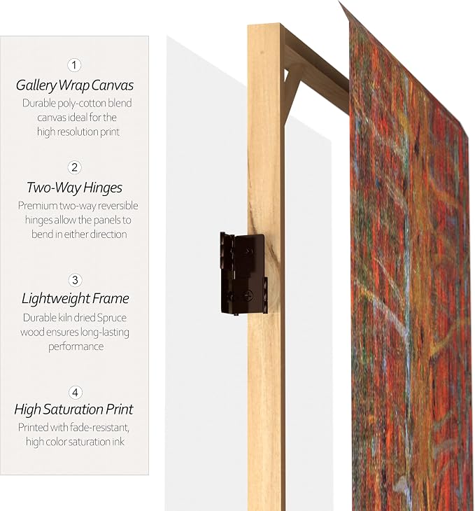 Red Lantern Double Sided Works of Klimt Room Divider - Image 4