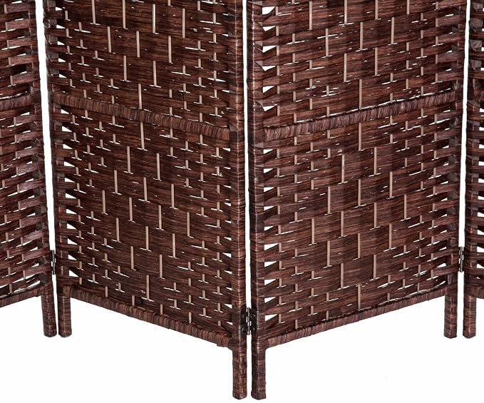 HOMCOM Room Divider 6-Panel, 6FT-Tall Folding Privacy Screen, Hand-Woven Design - Image 9