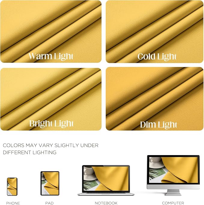 CUCRAF Blackout Curtains 63 inch Length 2 Panels Set, Room Darkening Drapes - Image 4