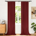 Etherealveil Wine Red Pinch Pleated Blackout Curtains 2 Panels 40"x108" | Back by Etherealveil
