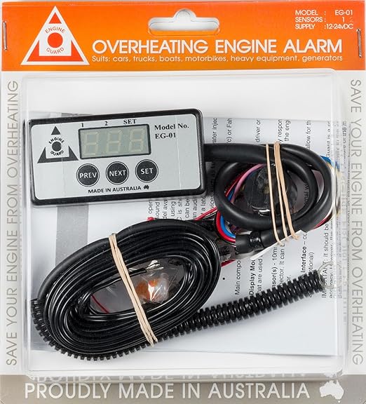 Engine Guard, Single Temperature Kit - Vehicle Temperature Monitor & Audible Alarm, Overheating Protection Alarm