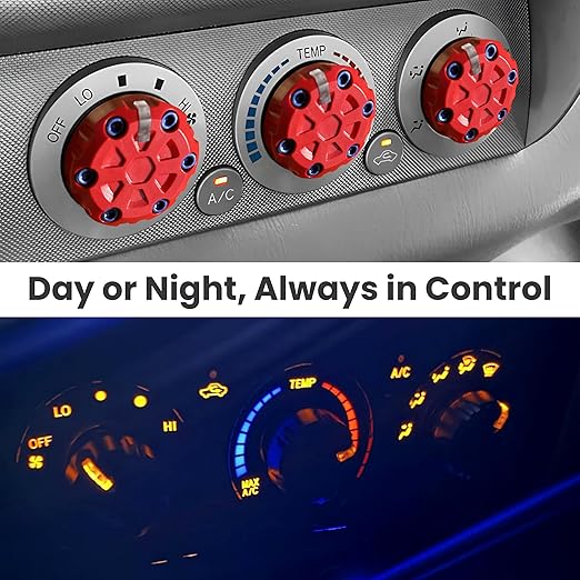 2nd Gen Tacoma Accessories AC Knob Upgrade - 2005,2006,2007,2008,2009,2010,2011,2012,2013,2014,2015 Tacoma Climate Control Dial Mods Set - 2nd Gen Tacoma Mods - for Toyota Interior Replacement Kit
