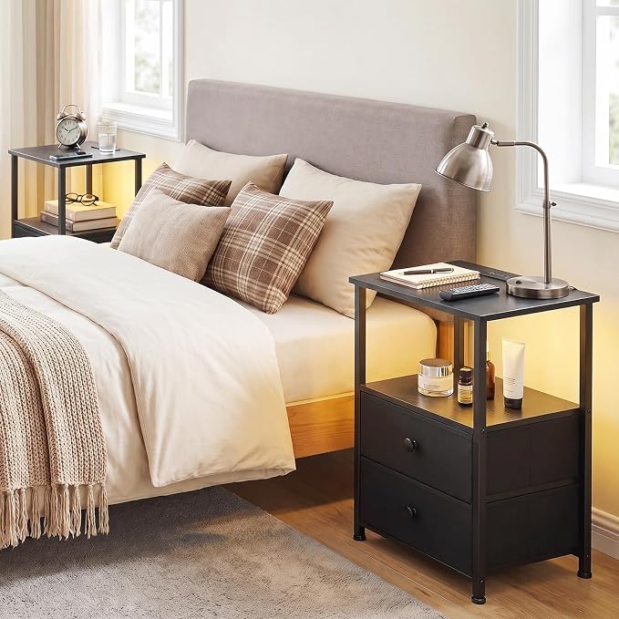 Nightstands Set of 2, LED Night Stand - Image 9