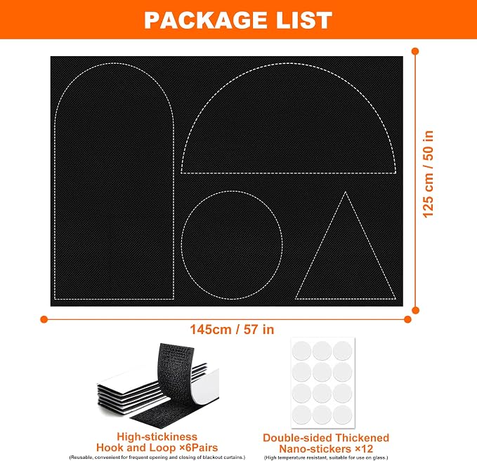 Portable Blackout Curtains for Bedroom Adhesive Thermal Window Blinds Cover | - Image 6