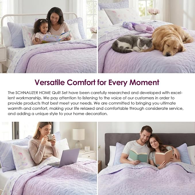 Quilt Set King Size 3 Piece, Bailey Pattern Printed Bedding Coverlet Set - Image 6