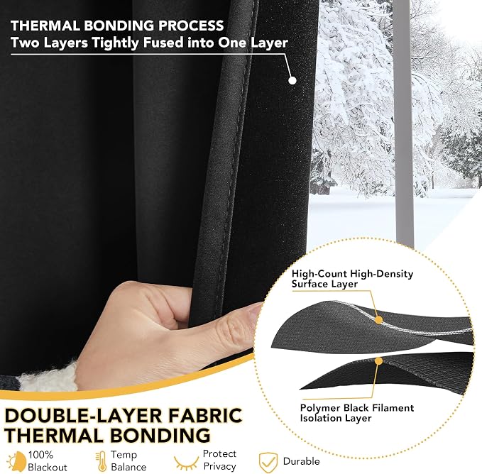 Deconovo 100% Blackout Curtains - Image 5