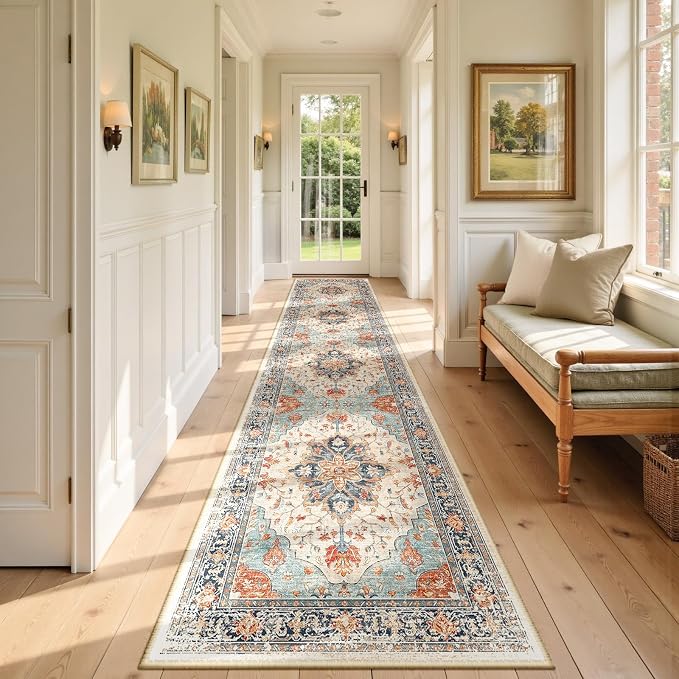 RELEANY Washable Area Rug, Runner 2'6"x14', Water Repellent, Pet Friendly by RELEANY