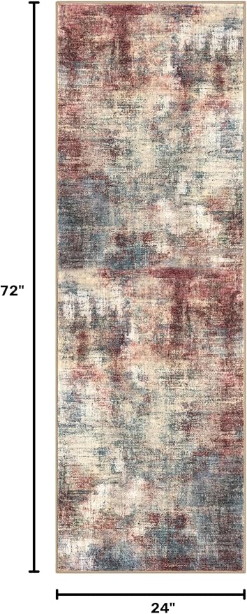Abstract Runner Rug 2x6 Ft Washable Runners - Image 2