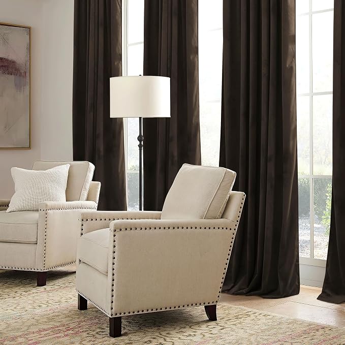RYB HOME Velvet Curtains 102 inches Long, Extra Long High Ceiling Curtains | - Image 6