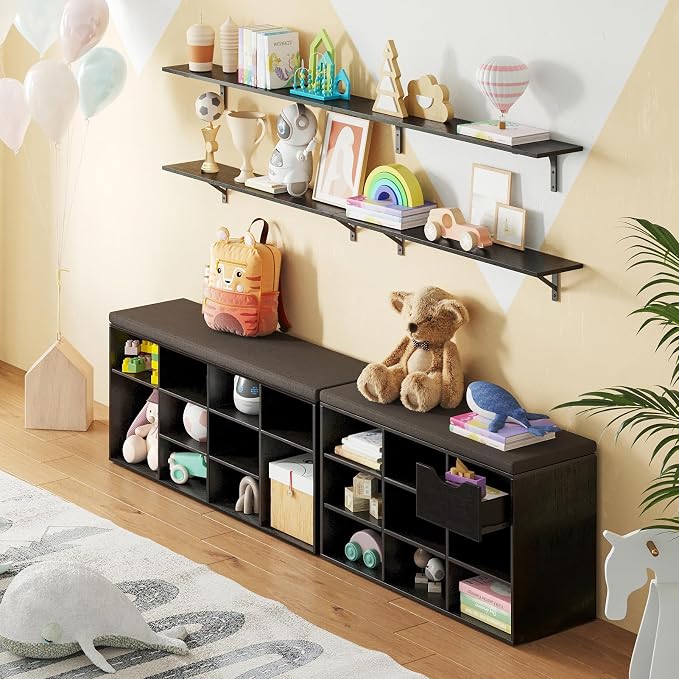 Long Wall Shelves, 47.3Inch Wooden Floating Shelves - Image 7