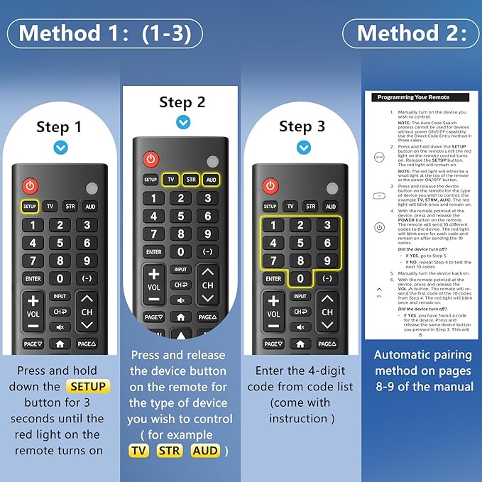 Universal-TV-Remote-Control for Samsung, LG, Hisense, TCL, Sony, Vizio, Onn, Toshiba, Philips and More DVD, Blu ray Player, Soundbar Devices