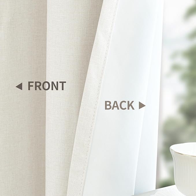 YoungsTex Linen 100% Blackout Curtains 90 Inch Length - Image 6