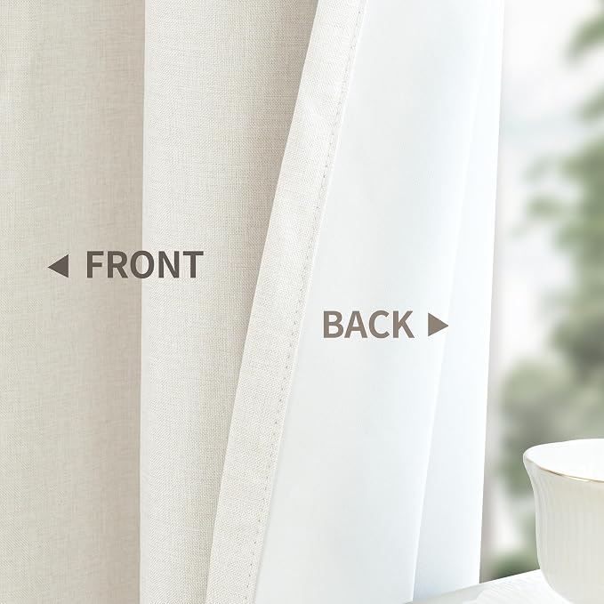 YoungsTex Linen 100% Blackout Curtains 63 Inch Length - Image 6