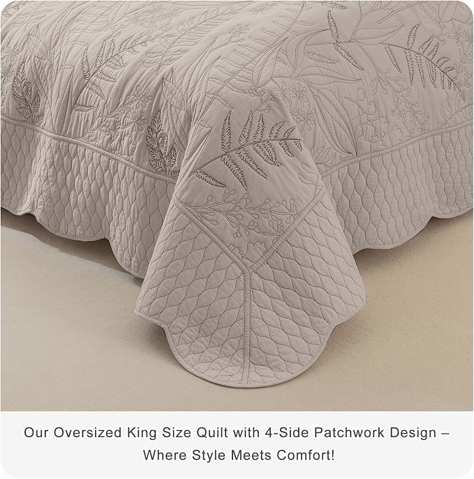 CozyTide Oversized King Bedspread 120x120, Pre-Washed Cotton Extra Large King - Image 8