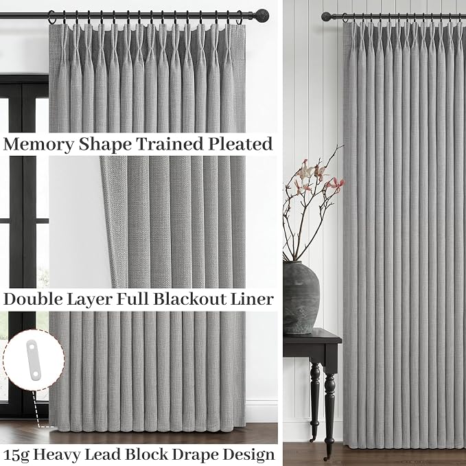 Memory Trained Pinch Pleated 90 Inch Curtains - Image 4