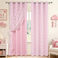 Yinhua Pink Blackout Curtains Double Layer Curtains by yinhua