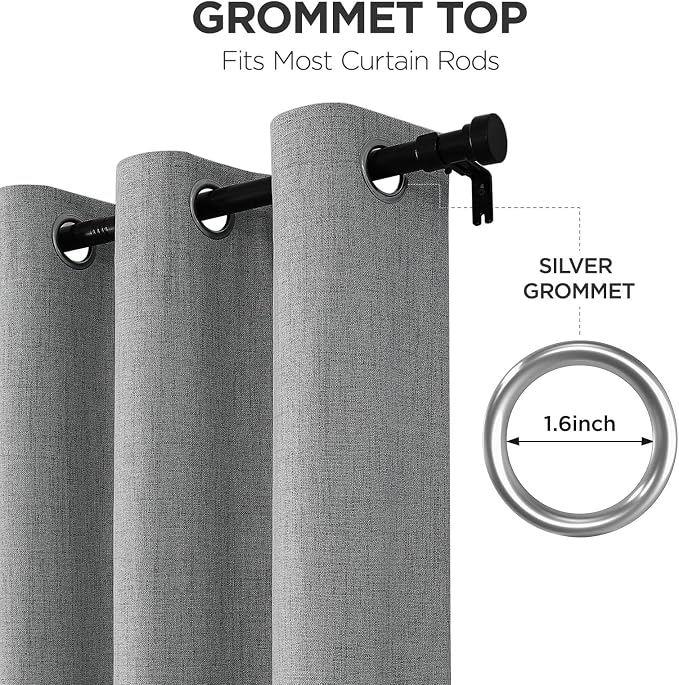 Joydeco Blackout Curtains 90 Inches Long 2 Panels Burg, Room Darkening Curtains - Image 5