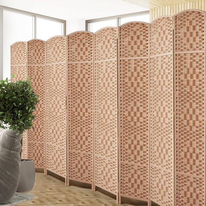 RHF Room Divider Panel, 8Panel Partition Room Dividers, Wall Divider, Natural | - Image 7
