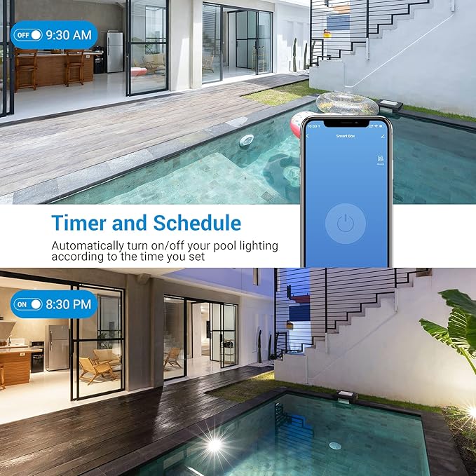 DEWENWILS Pool Timer, WiFi Timer Switch, Heavy Duty 40A 120-277 VAC 2HP, Compatible with Smart Phone, Alexa, Google Assistant, ETL Listed