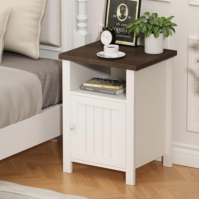 ChooChoo Farmhouse Nightstand, Rustic Vintage End Side Table - Image 3