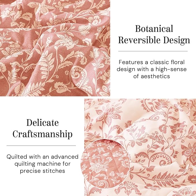 Twin/Twin XL Quilt Set-2 Pieces Soft Bedding Floral Reversible Coverlet | All - Image 3