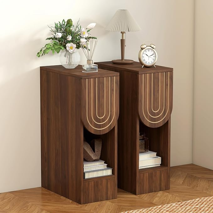 weselon Narrow Nightstand, Mid-Century Modern Bedside Table - Image 8