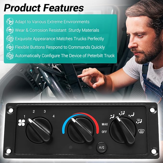 3518702C93 AC Climate Control Module Compatible with 2000-2017 International 5500i 5600i 5900i 9100 9200 9400 9900/2011-2020 CAT CT660/2017-2021 International HX515 HX520 HX615 HX620 HVAC Panel Unit