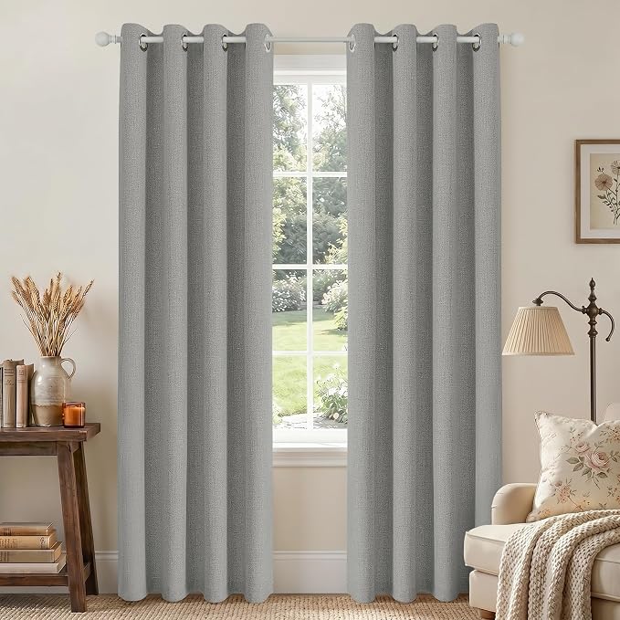Joydeco 84 Inch Light Grey Blackout Curtains by JOYDECO
