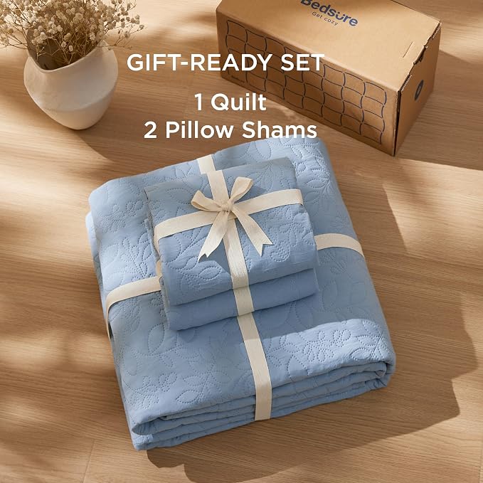 Bedsure Quilt Queen Size Bedspread, Thin Comforter, Stitch-Free Quilt-Tech - Image 6