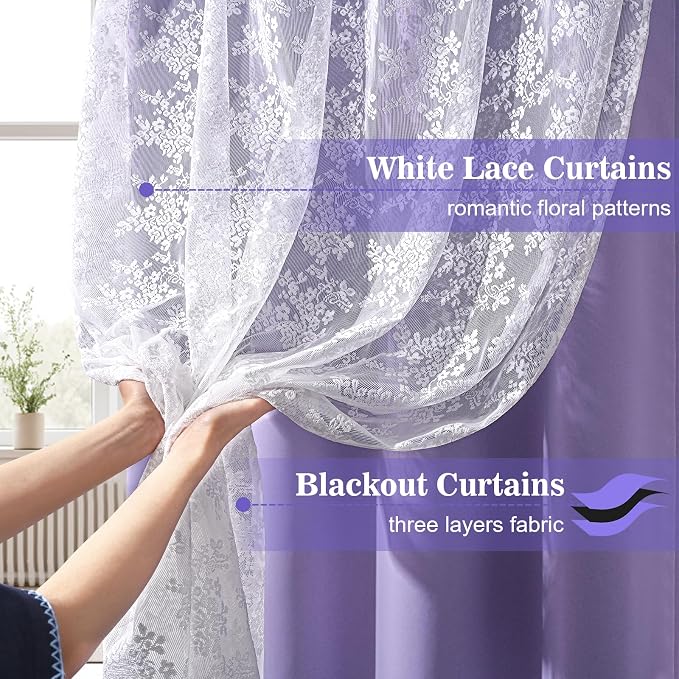 Yinhua Purple Blackout Curtains - Image 2