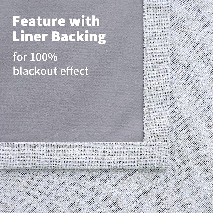 YoungsTex Linen Blackout Curtains 80 Inch Length - Image 7