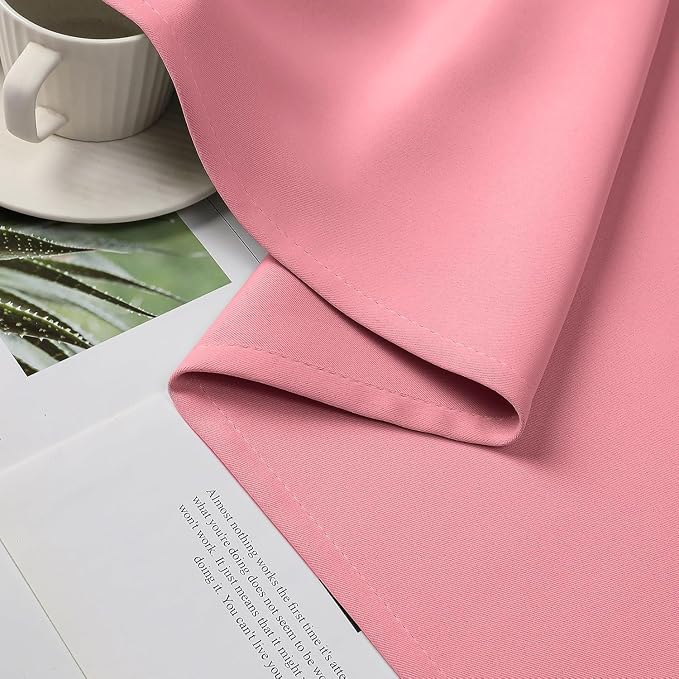 CUCRAF Pink Blackout Curtains 63 inch Length 2 Panels Set, Room Darkening Drapes - Image 10