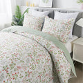 3-Piece Quilt Set Quilted Bedspread Lightweight Coverlet Set Garden Style by Travan