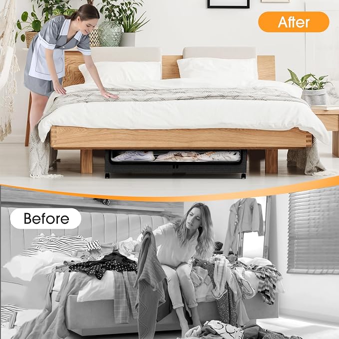 Under Bed Storage with Wheels 1Pack Storage Containers with Clear Window | - Image 5