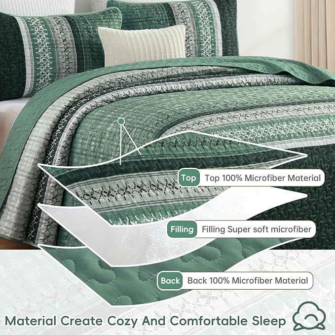 Cottolester Quilt King Size, All Seasons Microfiber Quilt Bedding Sets - Image 6