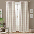 DriftAway 100% Blackout Plaid Linen Curtains 84 Inches Long 2 Panels Red | 100% by DriftAway