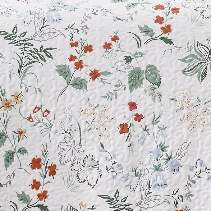 EXQ Home Printed Quilt Set Full Queen Size Green Leaves Bedspread Set | Bedding - Image 7