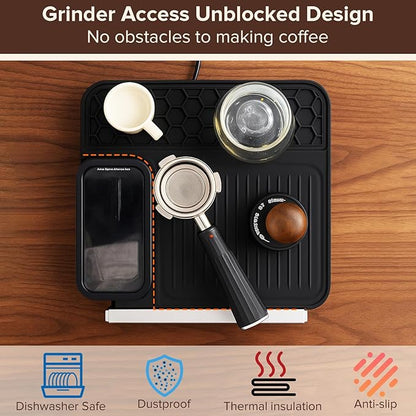 1 Pcs Top Mat for Ninja Luxe Cafe Espresso Machine ES601 & ES701, with Barista Towel and Coffee Cleaning Brush, Clean and Protects Top Surface, Anti-scratch, Non-Slip Silicone Coffee Machine Mat