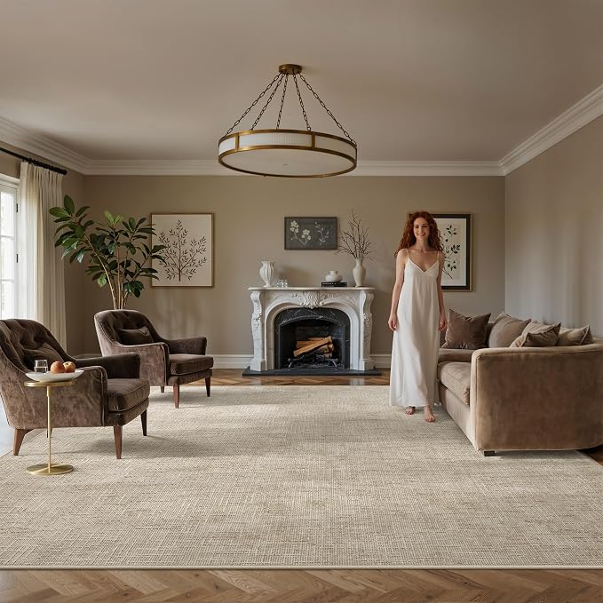 8x10 Area Rugs for Living Room, High-Low Pile Washable Rug, Stain Resistant - Image 3